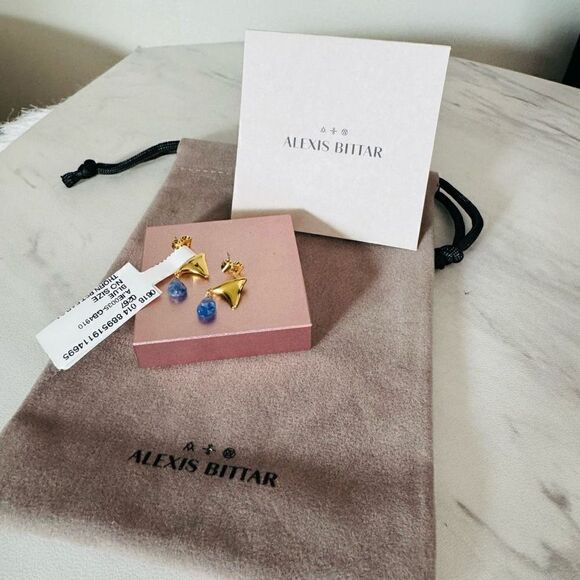 Alexas‎ Bittar Asterales Thorn 14K Goldplated & Sapphire Drop Earrings, NWT - Picture 12 of 16